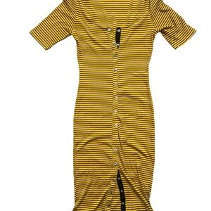 Yellow with Black Striped Dress